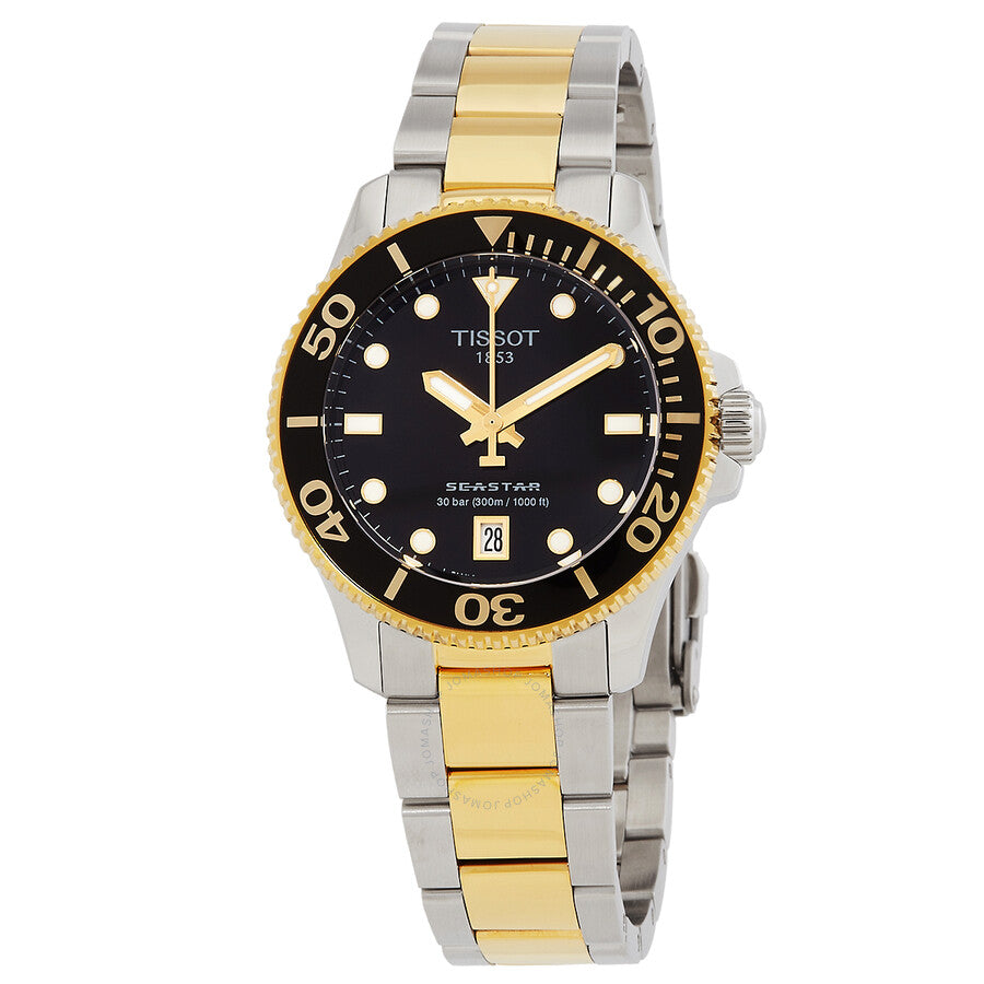 Tissot Seastar Quartz Black Dial Unisex Watch T1202102205100 - Dawson Watches