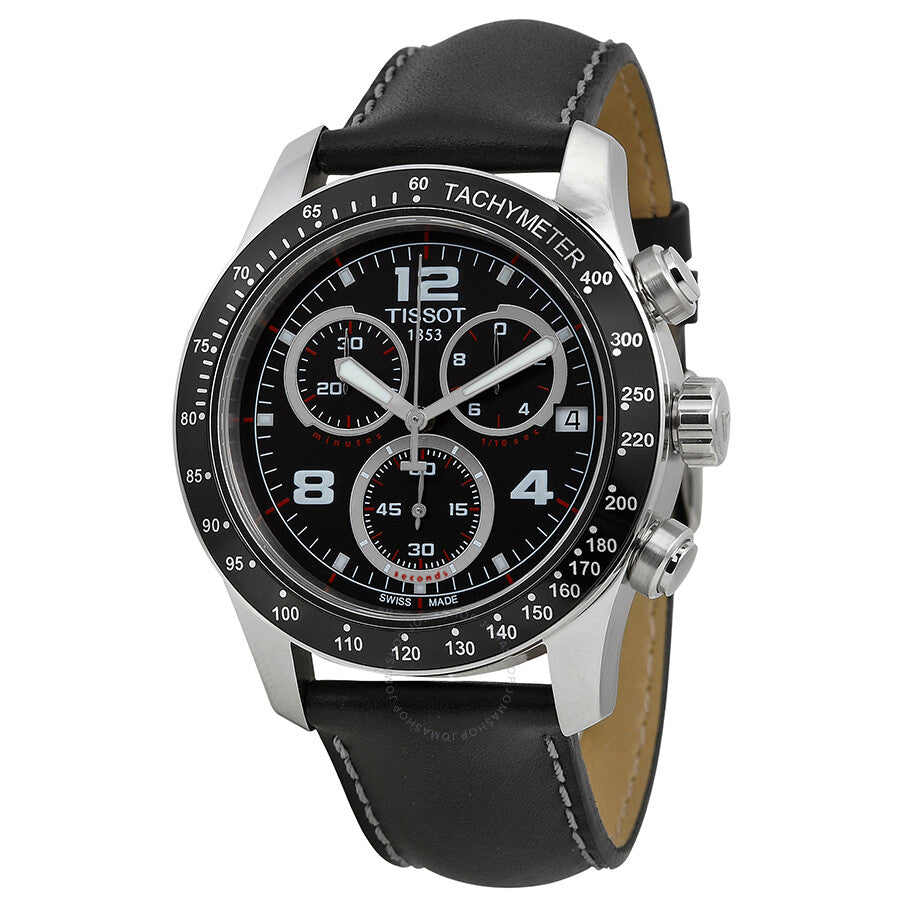 Tissot Sport V8 Black Dial Black Leather Men's Watch T039.417.16.057.02 - Dawson Watches