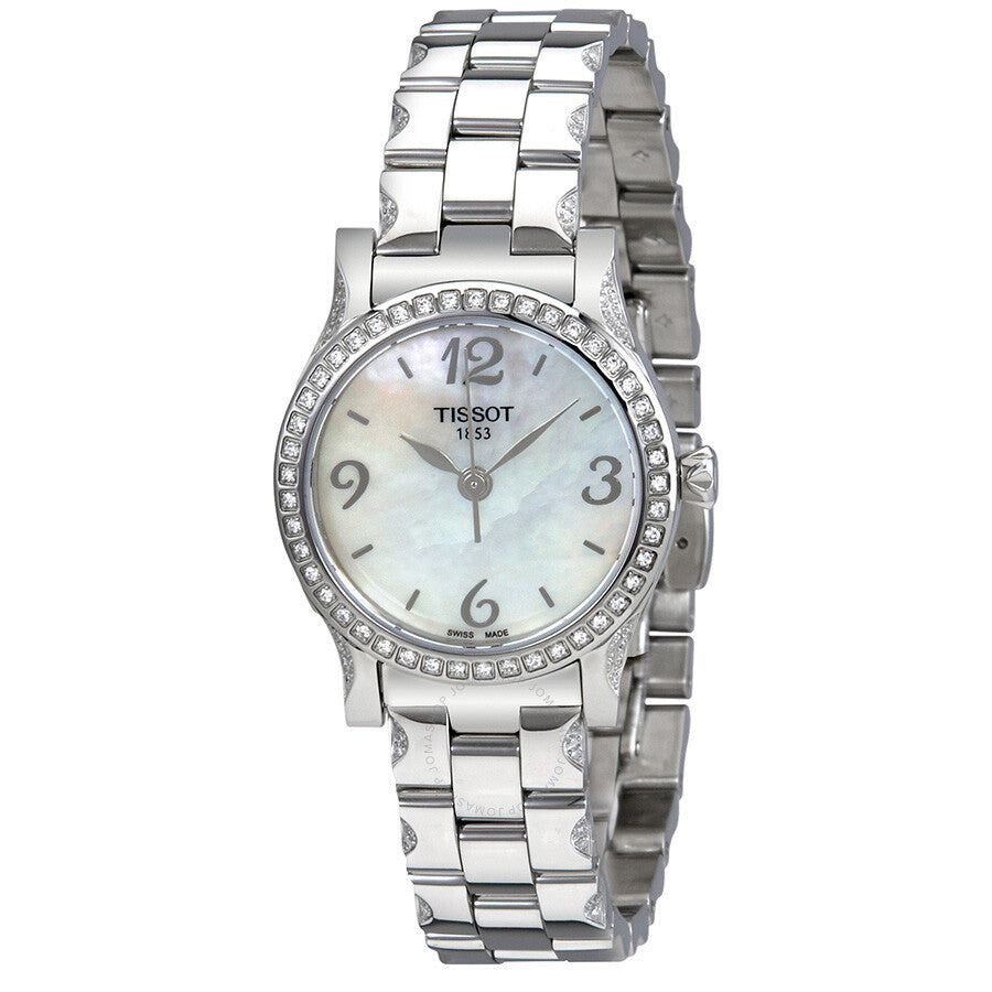 Tissot Stylis-T White Mother of Pearl Dial Diamond Ladies Watch T028.210.11.117.00 - Dawson Watches