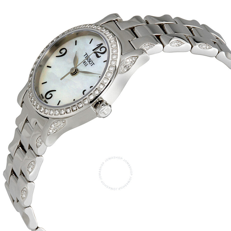 Tissot Stylis-T White Mother of Pearl Dial Diamond Ladies Watch T028.210.11.117.00 - Dawson Watches #2