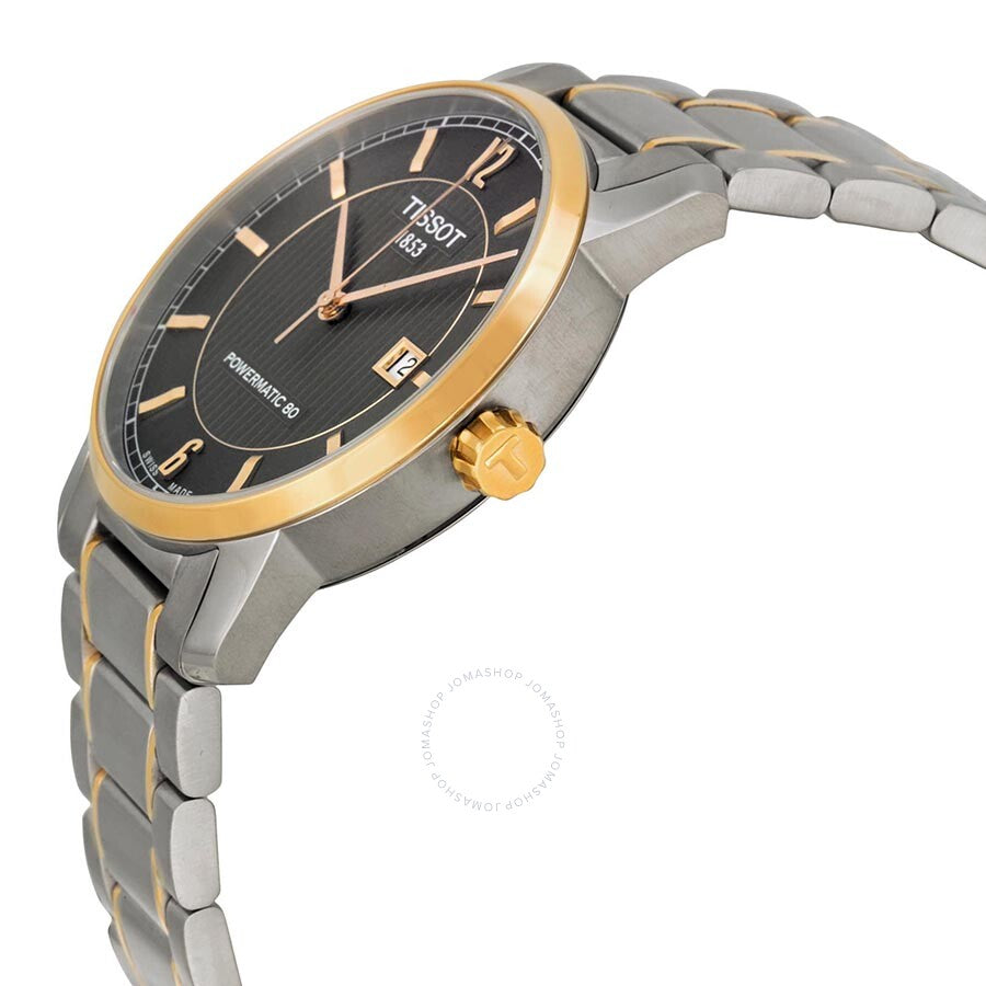 Tissot T-Classic Two-Tone Titanium Automatic Black Dial Men's Watch T0874075506700 - Dawson Watches #2