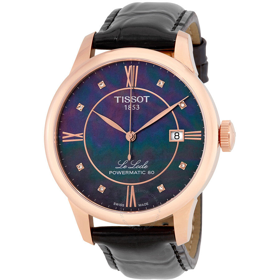 Tissot T-Classic Automatic Diamond Black Mother of Pearl Ladies Watch T006.407.36.126.00 - Dawson Watches