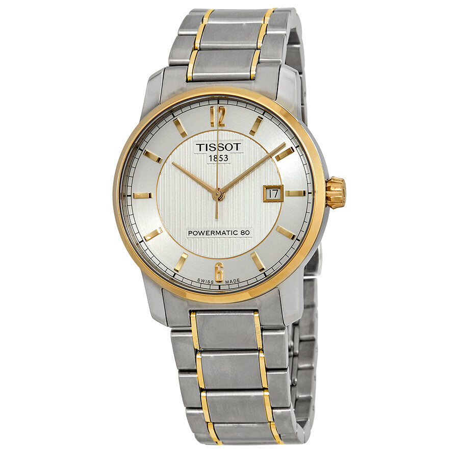Tissot T-Classic Automatic Titanium Silver Dial Two-tone Men's Watch T0874075503700 - Dawson Watches
