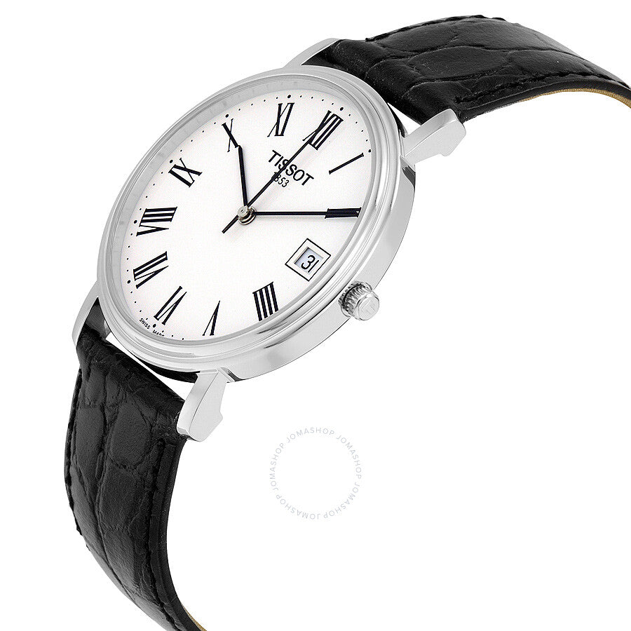 Tissot T-Classic Desire White Dial Black Leather Men's Watch T52142113 - Dawson Watches #2