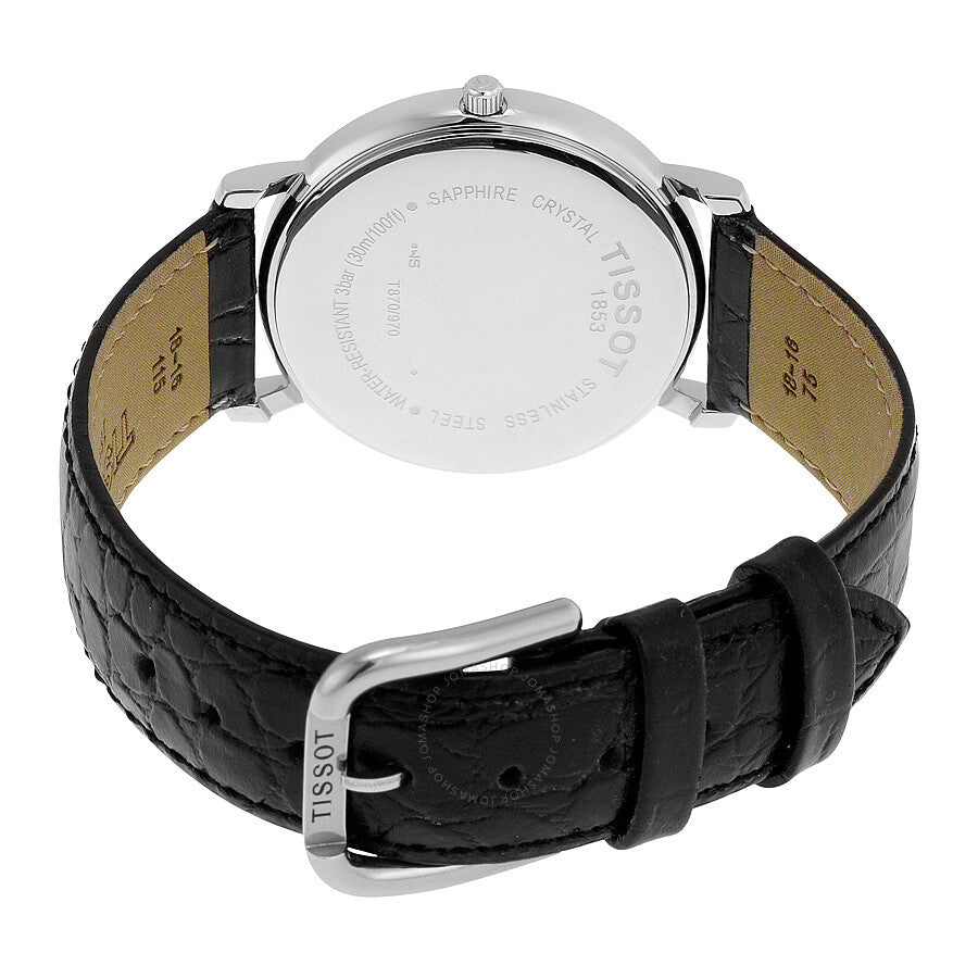 Tissot T-Classic Desire White Dial Black Leather Men's Watch T52142113 - Dawson Watches #3