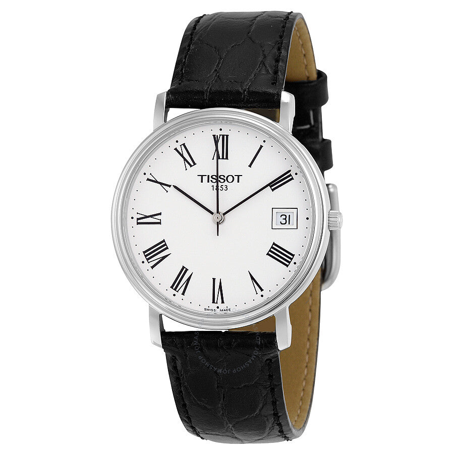 Tissot T-Classic Desire White Dial Black Leather Men's Watch T52142113 - Dawson Watches