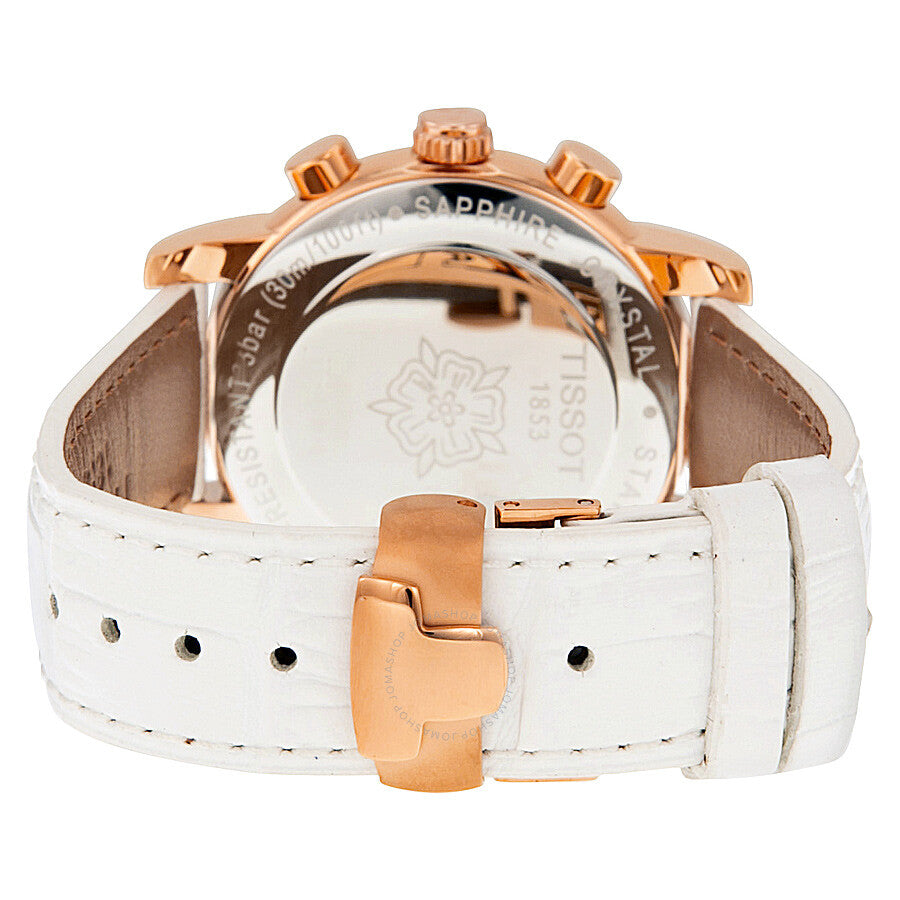 Tissot T-Classic Dressport Chronograph Mother of Pearl Dial White Leather Ladies Watch T050.217.36.112.00 - Dawson Watches #3
