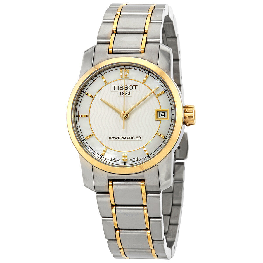 Tissot T-Classic Titanium Automatic Mother of Pearl Dial Ladies Watch T0872075511700 - Dawson Watches