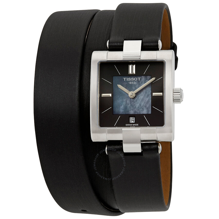 Tissot T-Collection Black Mother of Pearl Dial Ladies Watch T090.310.17.051.00 - Dawson Watches