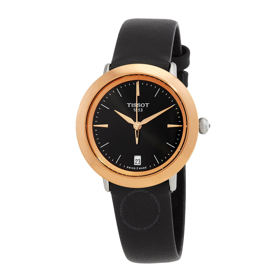 Tissot T-Gold Quartz Black Dial Ladies Watch T929.210.46.051.00