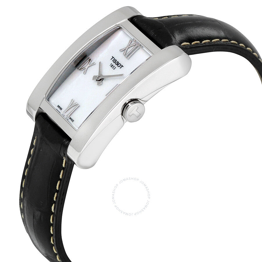 Tissot T-Lady Generosi-T White Mother of Pearl Dial Black Leather Ladies Watch T007.309.16.113.02 - Dawson Watches #2