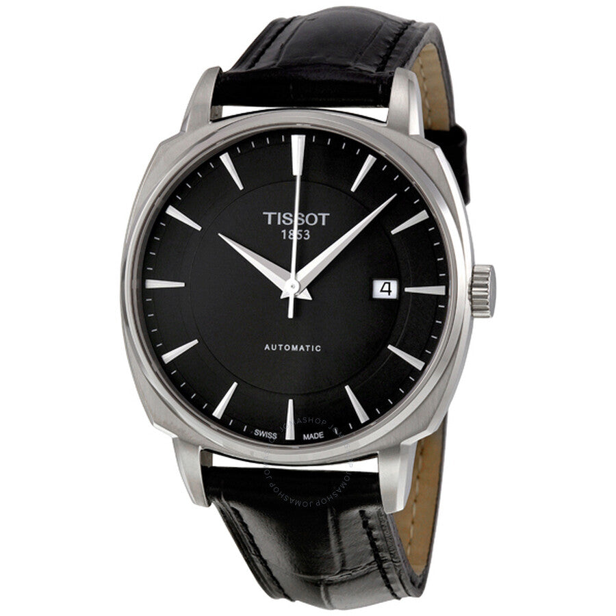 Tissot T-Lord Black Dial Automatic Black Leather Men's Watch T0595071605100 - Dawson Watches