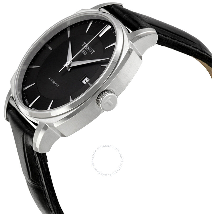Tissot T-Lord Black Dial Automatic Black Leather Men's Watch T0595071605100 - Dawson Watches #2