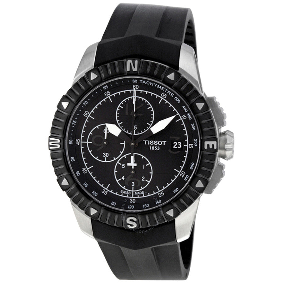 Tissot T-Navigator Automatic Chronograph Black Dial Stainless Steel Men's Watch T0624271705700 - Dawson Watches