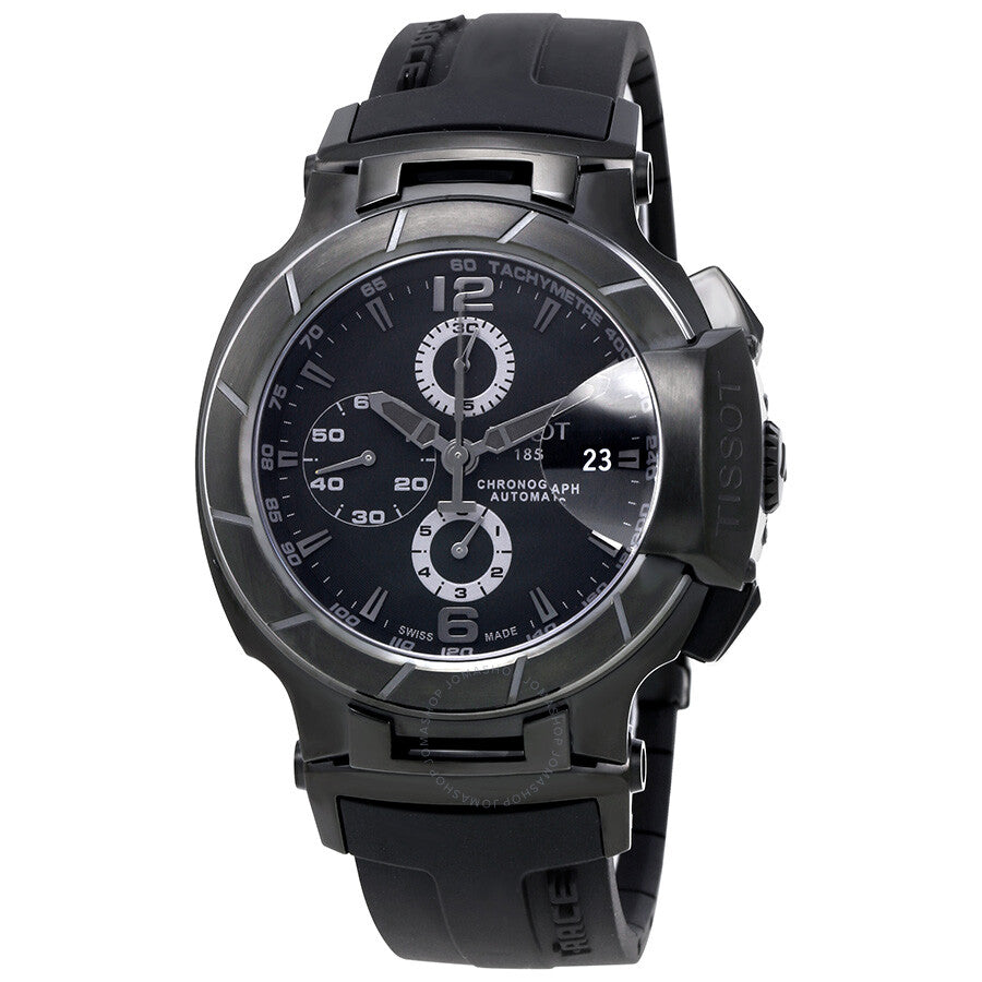 Tissot T-Race Black Dial Chronograph Automatic Black Rubber Men's Watch T048.427.37.057.00 - Dawson Watches