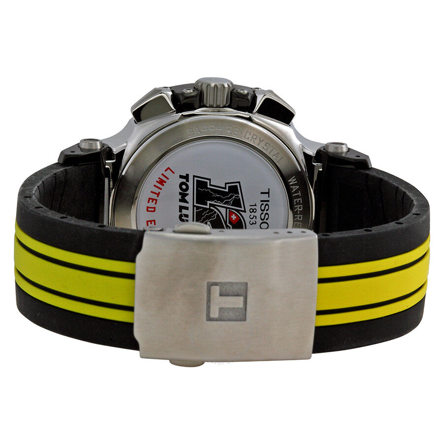 Tissot T-Race Chronograph Black Dial Black and Yellow Rubber Men's Watch T0484172705713 - Dawson Watches #3