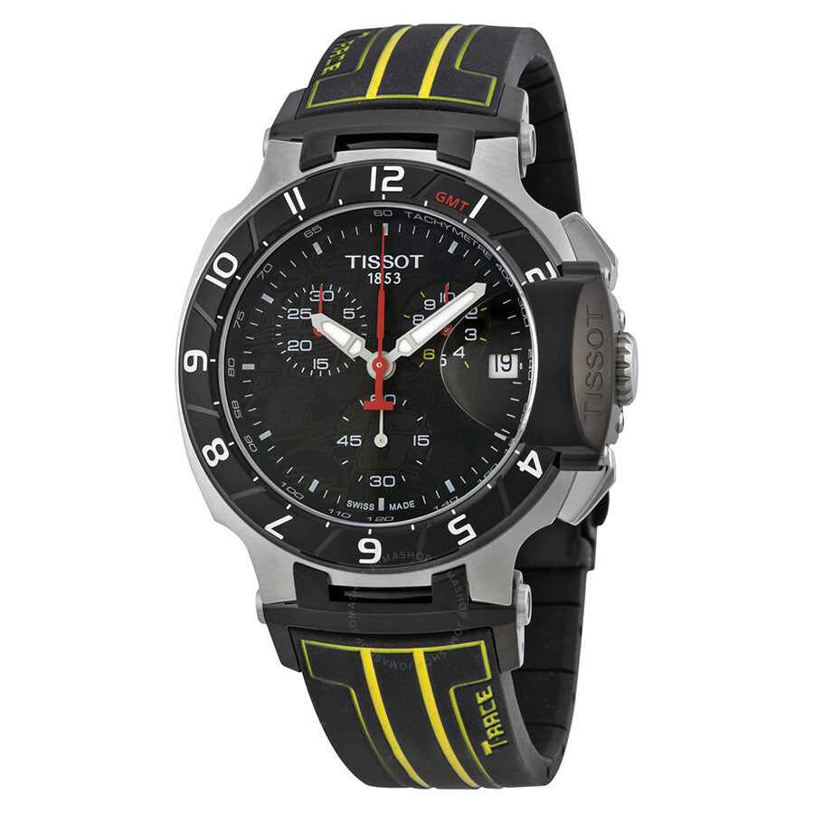 Tissot T-Race Chronograph Black Dial Black Rubber Men's Watch T0484172705103 - Dawson Watches