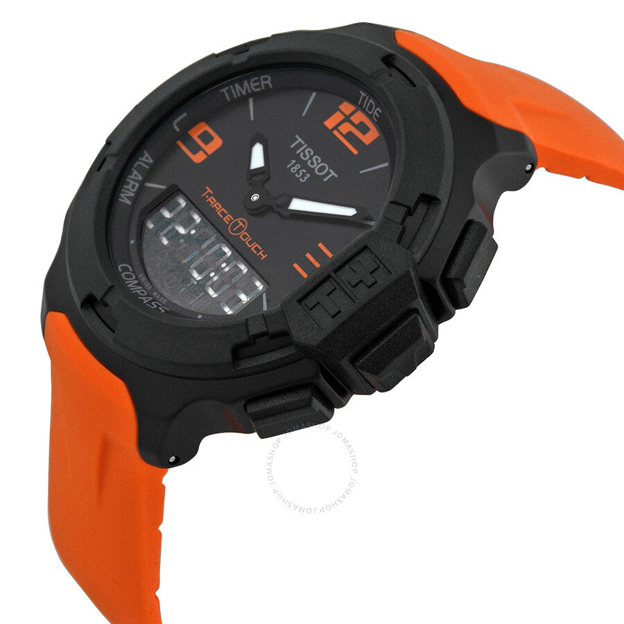 Tissot T-Race Touch Black Dial Orange Rubber Men's Watch T0814209705702 - Dawson Watches #2