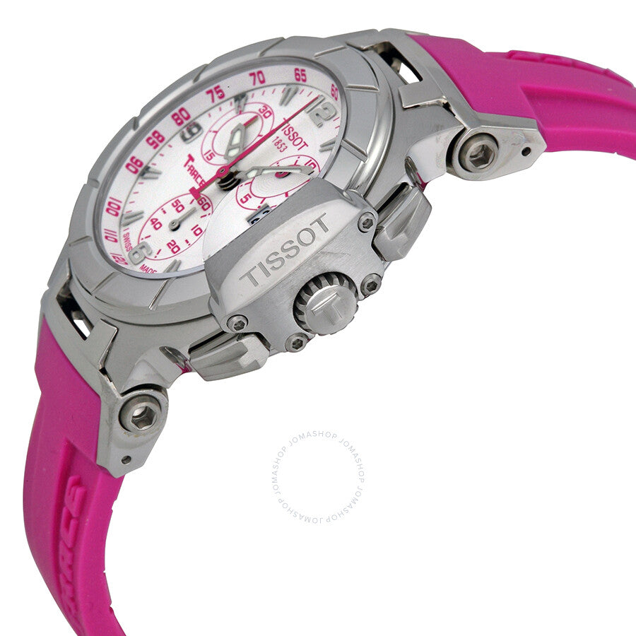 Tissot T-Race White Dial Pink Rubber Ladies Watch T0482171701701 - Dawson Watches #2