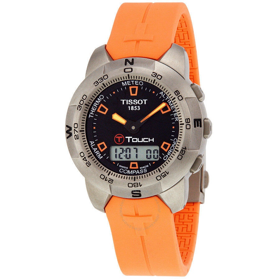 Tissot T-Touch Titanium Analog/Digital Multifunction Orange Rubber Men's Watch  T33.7.598.59 - Dawson Watches