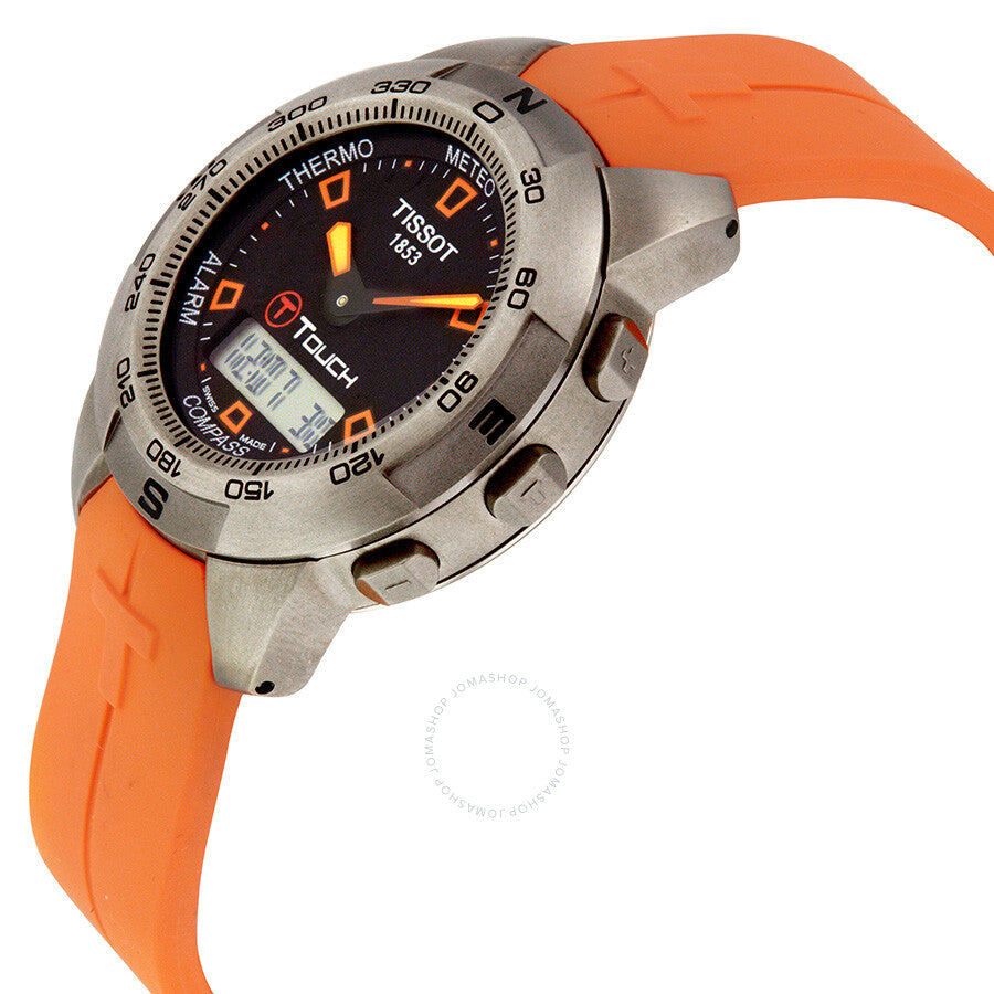 Tissot T-Touch Titanium Analog/Digital Multifunction Orange Rubber Men's Watch  T33.7.598.59 - Dawson Watches #2
