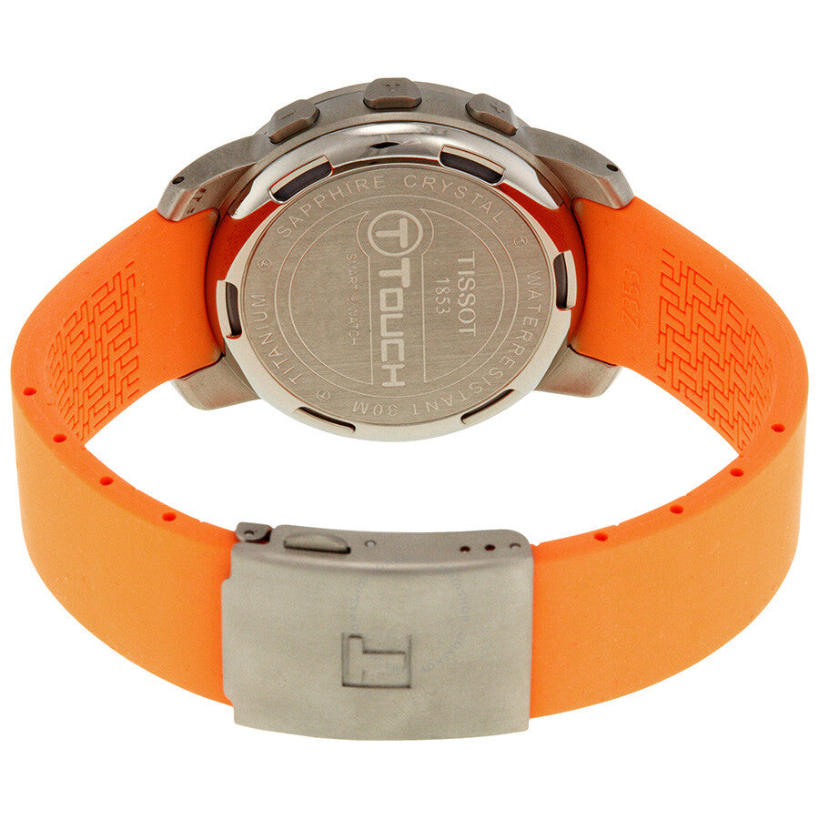 Tissot T-Touch Titanium Analog/Digital Multifunction Orange Rubber Men's Watch  T33.7.598.59 - Dawson Watches #3