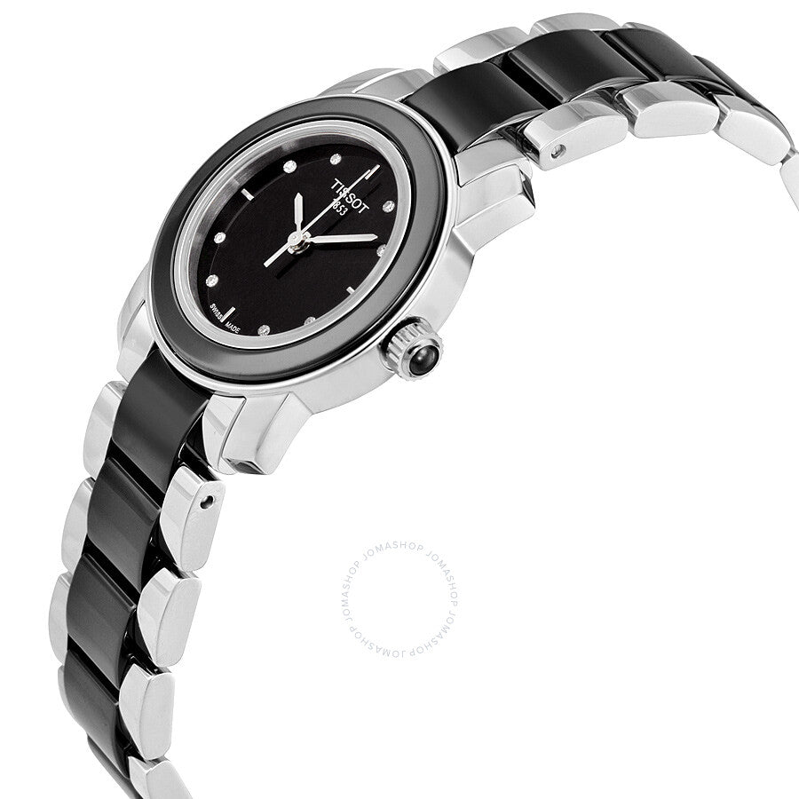 Tissot T-Trend Black Ceramic Diamond Ladies Watch T0642102205600 - Dawson Watches #2