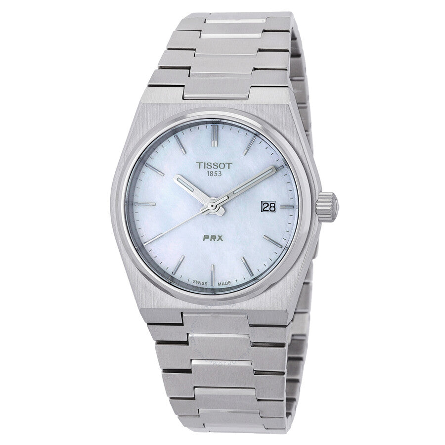 Tissot PRX Quartz White Mother of Pearl Dial Ladies Watch T1372101111100 - Dawson Watches
