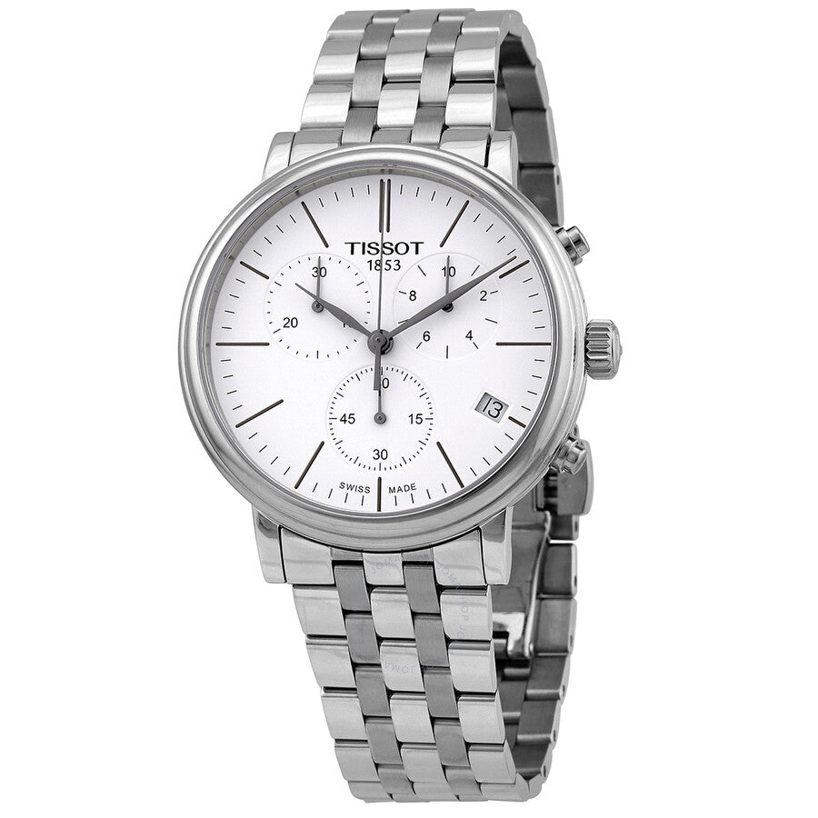 Tissot T-Classic Carson Premium Chronograph Quartz White Dial Watch T122.417.11.011.00 - Dawson Watches