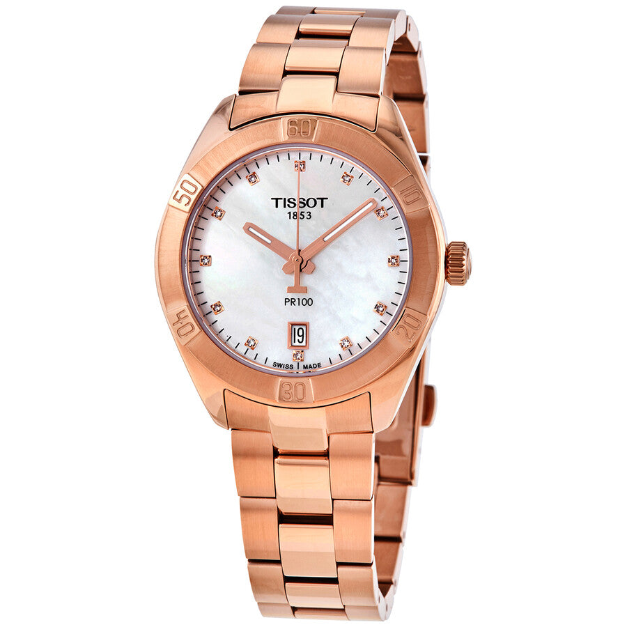 Tissot T-Classic PR100 Quartz Diamond Mother of Pearl Dial Ladies Watch T101.910.33.116.00 - Dawson Watches