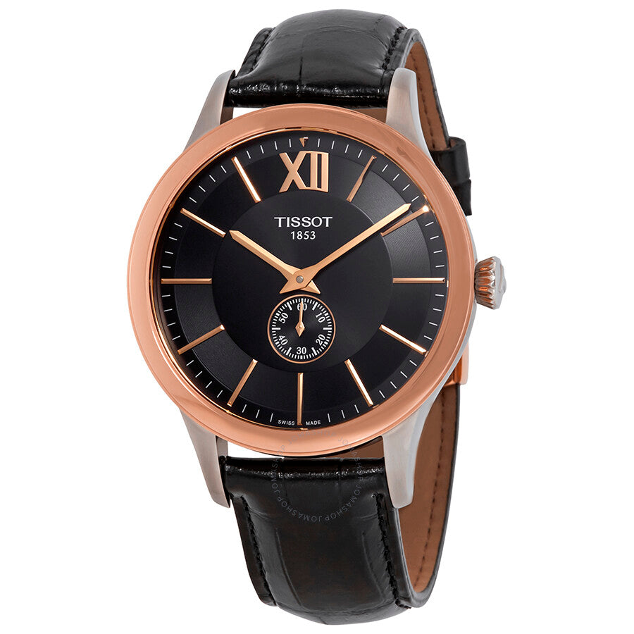 Tissot T-Gold Classic Black Dial Automatic Men's Leather Watch T912.428.46.058.00 - Dawson Watches