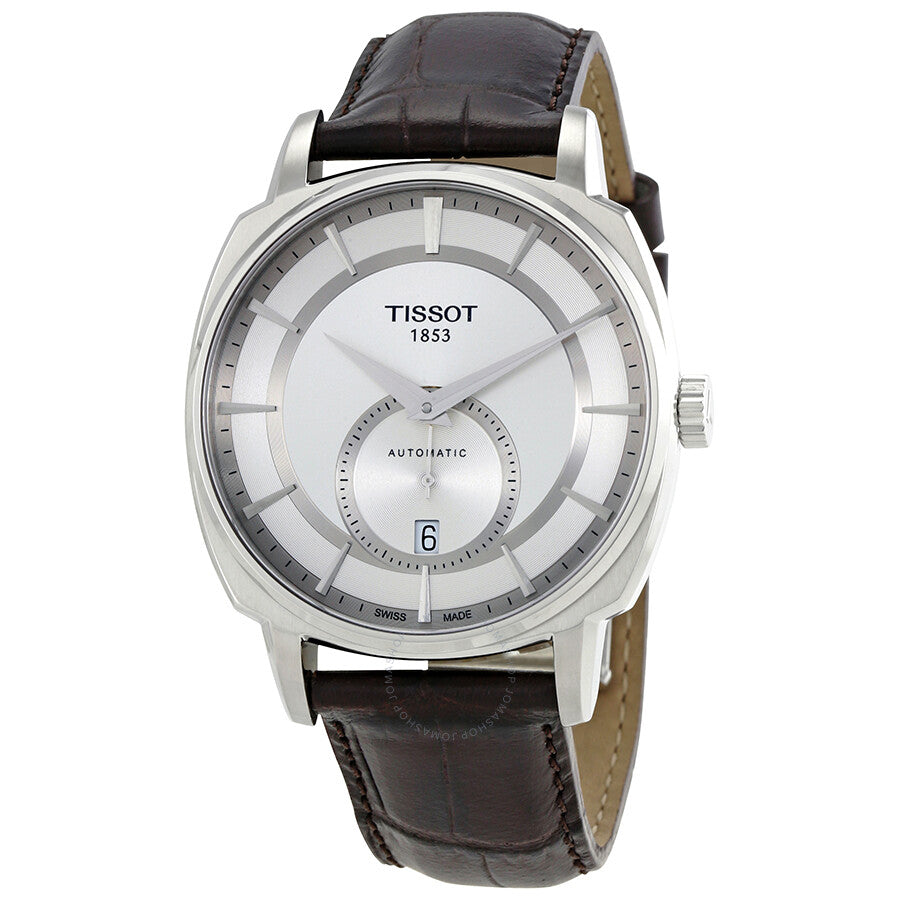 Tissot T-Lord Automatic Silver Dial Black Leather Men's Watch T0595281603100 - Dawson Watches