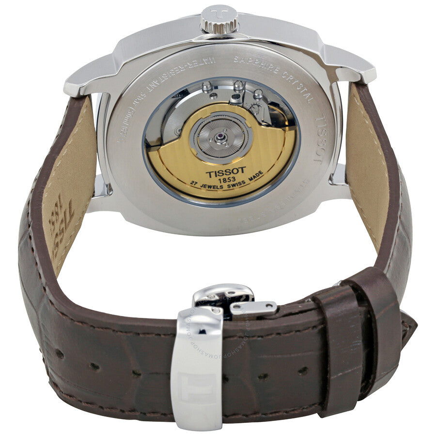 Tissot T-Lord Automatic Silver Dial Black Leather Men's Watch T0595281603100 - Dawson Watches #3