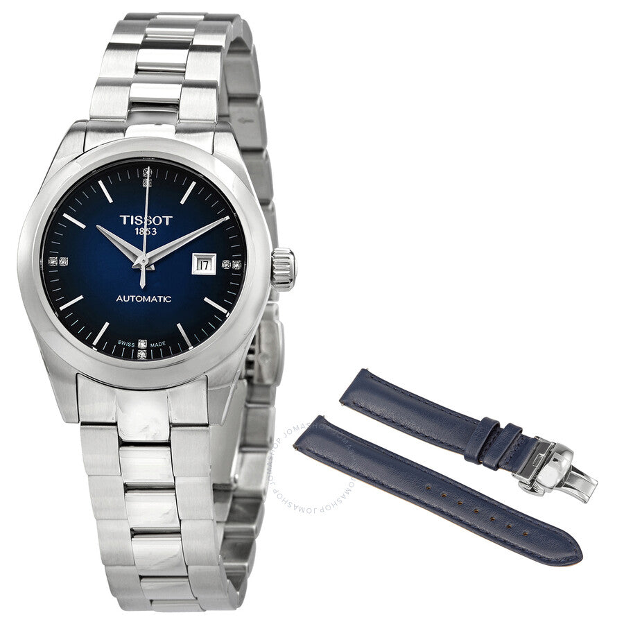 Tissot T-My Lady Automatic Diamond Blue Dial Ladies Watch T132.007.11.046.00 - Dawson Watches