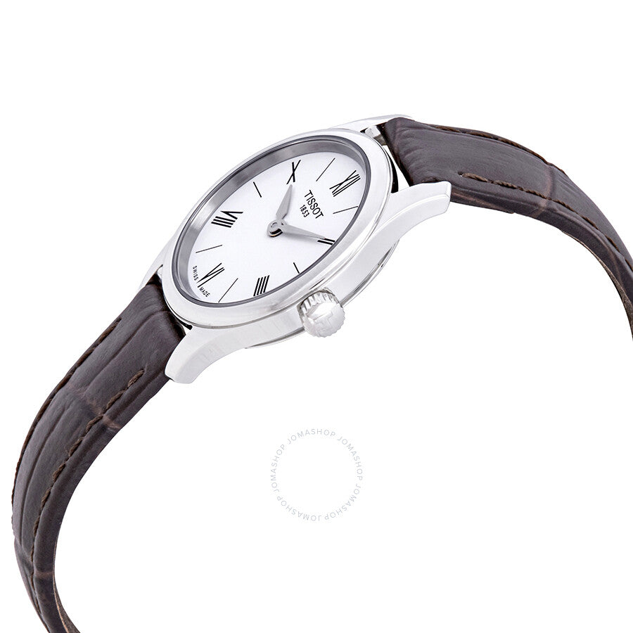 Tissot Tradition 5.5 White Dial Brown Leather Ladies Watch T063.009.16.018.00 - Dawson Watches #2