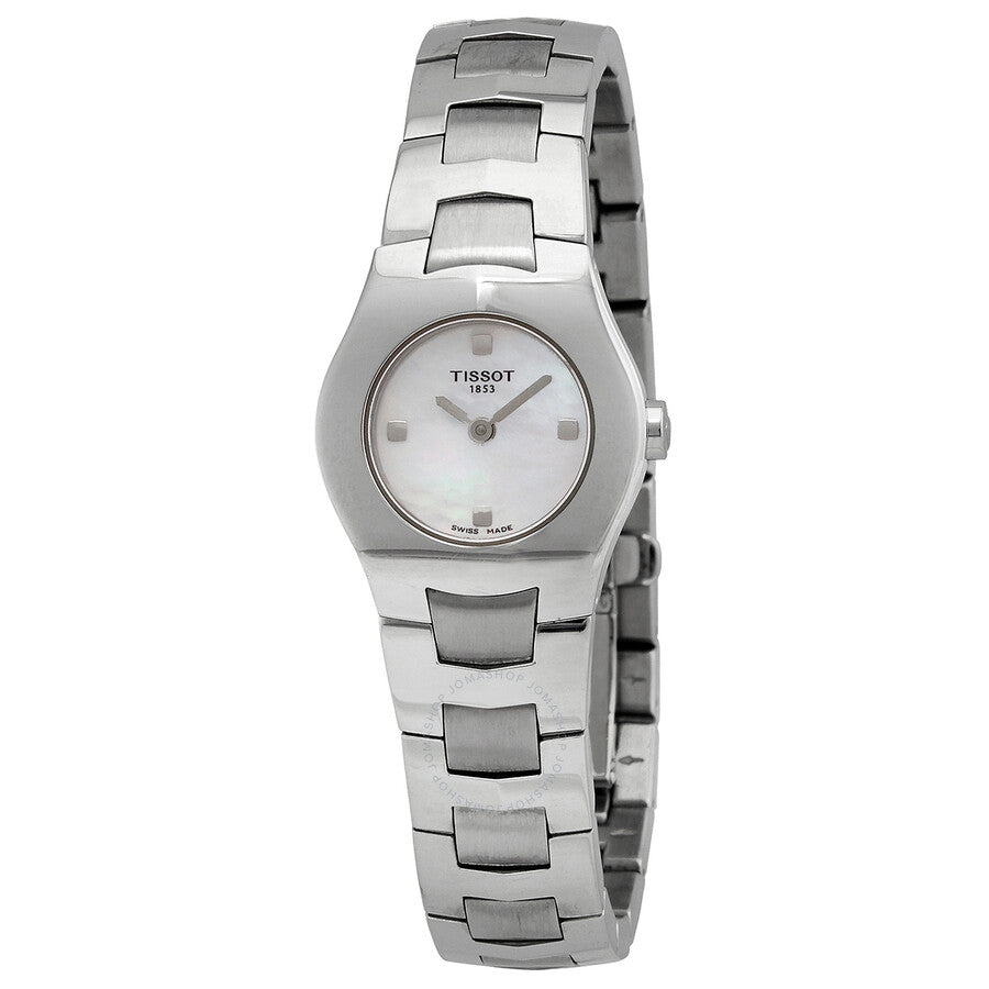 Tissot T-Trend T-Round Mother of Pearl Dial Stainless Steel Ladies Watch T64.1.285.81 - Dawson Watches