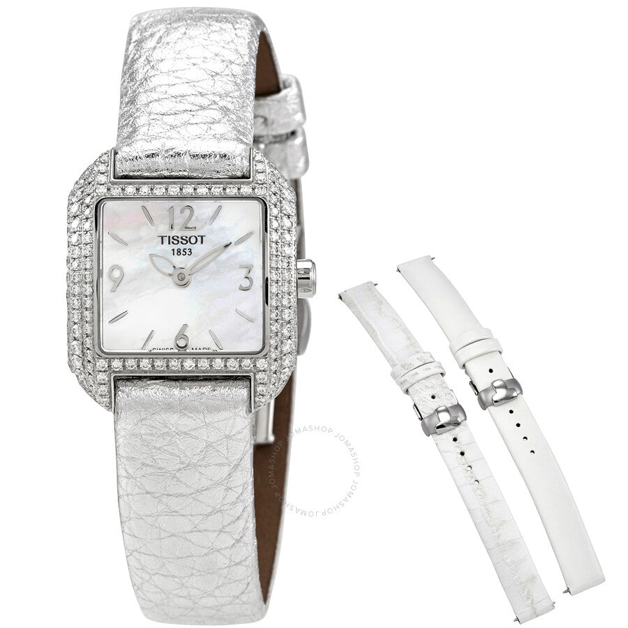 Tissot T-Wave Quartz Diamond White Mother of Pearl Dial Ladies Watch T02.1.475.82 - Dawson Watches
