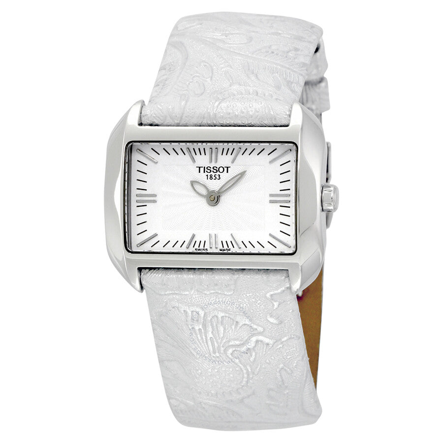Tissot T-Wave White Dial Silver Leather Ladies Watch T0233091603102 - Dawson Watches
