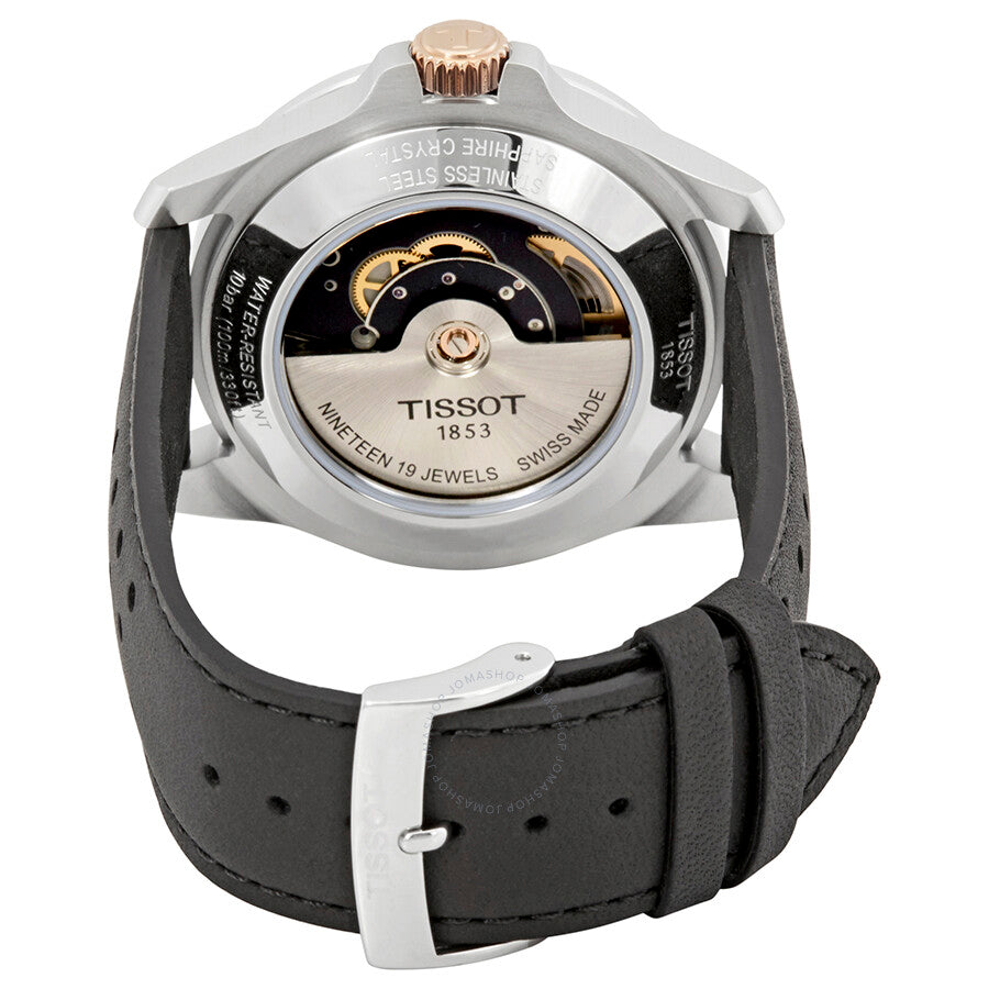 Tissot V8 Automatic Silver Dial Black Leather Men's Watch T1064072603100 - Dawson Watches #3