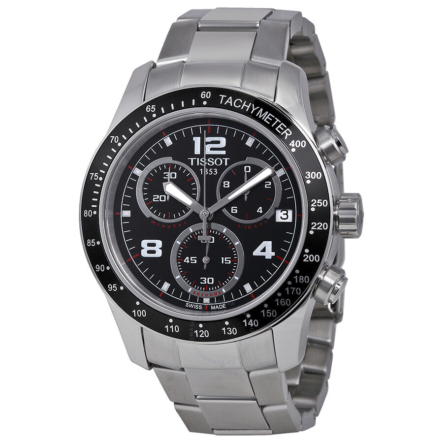 Tissot V8 Chronograph Black Dial Men's Watch T0394171105702 - Dawson Watches