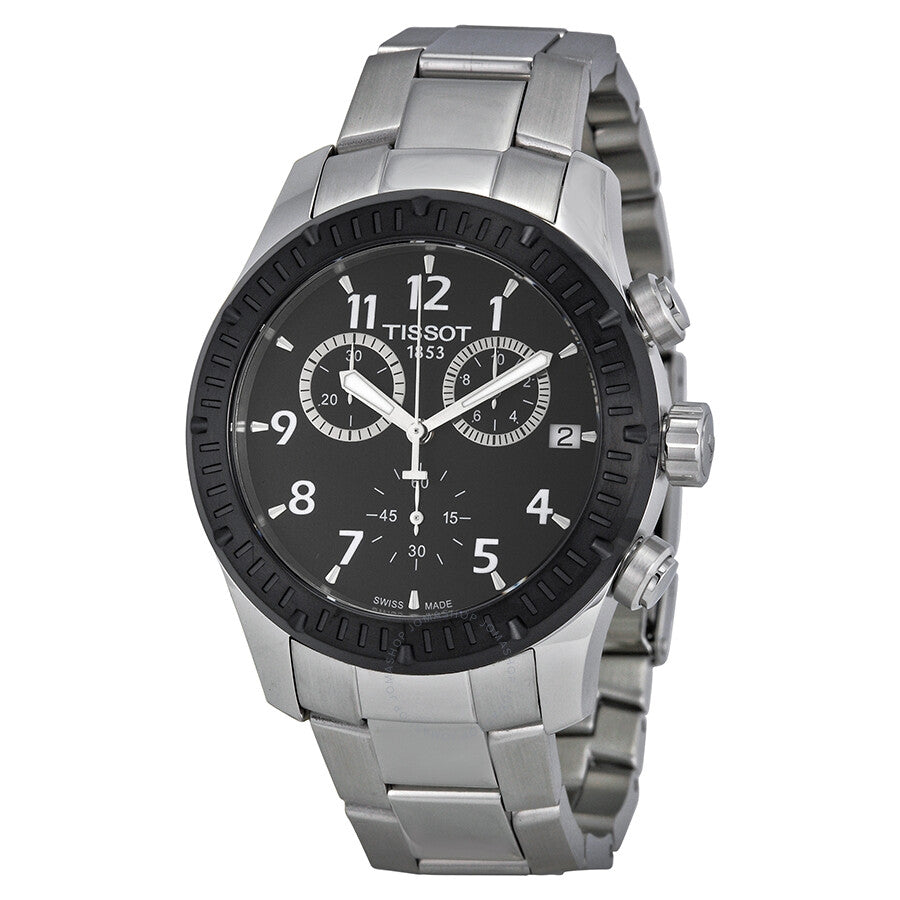 Tissot V8 Chronograph Black Dial Men's Watch T0394172105700 - Dawson Watches