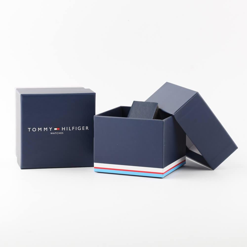 Tommy Hilfiger Baker watch in navy branded box with presentation packaging
