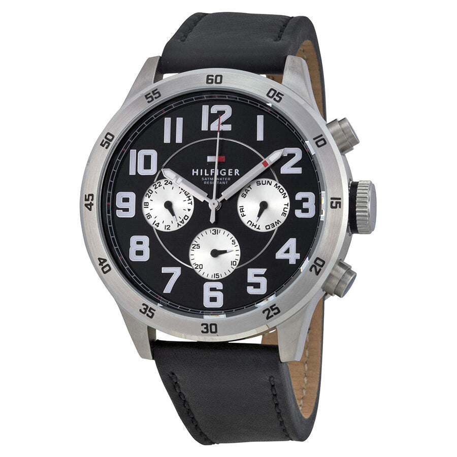 Tommy Hilfiger Black Dial Black Leather Men's Watch 1791050 - BigDaddy Watches