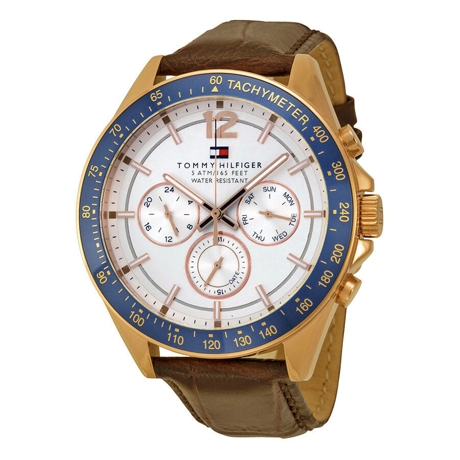 Tommy Hilfiger Luke Multi-Function White Dial Brown Leather Men's Watch 1791118 - BigDaddy Watches