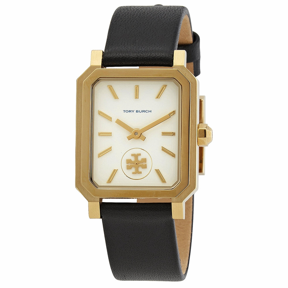 Tory Burch Robinson Gold Black Leather Strap Women's Watch TBW1504