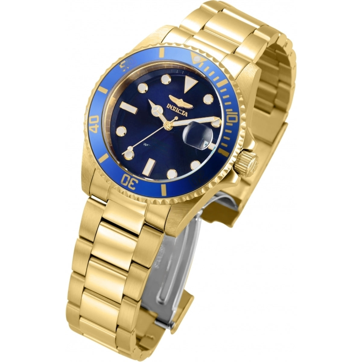 Invicta Pro Diver Quartz Blue Dial Yellow Gold-tone Watch 33276