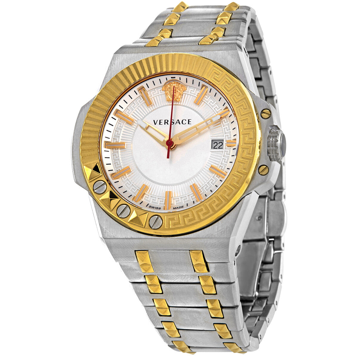 Versace Chain Reaction Quartz Silver Dial Men's Watch VEDY00519 - BigDaddy Watches