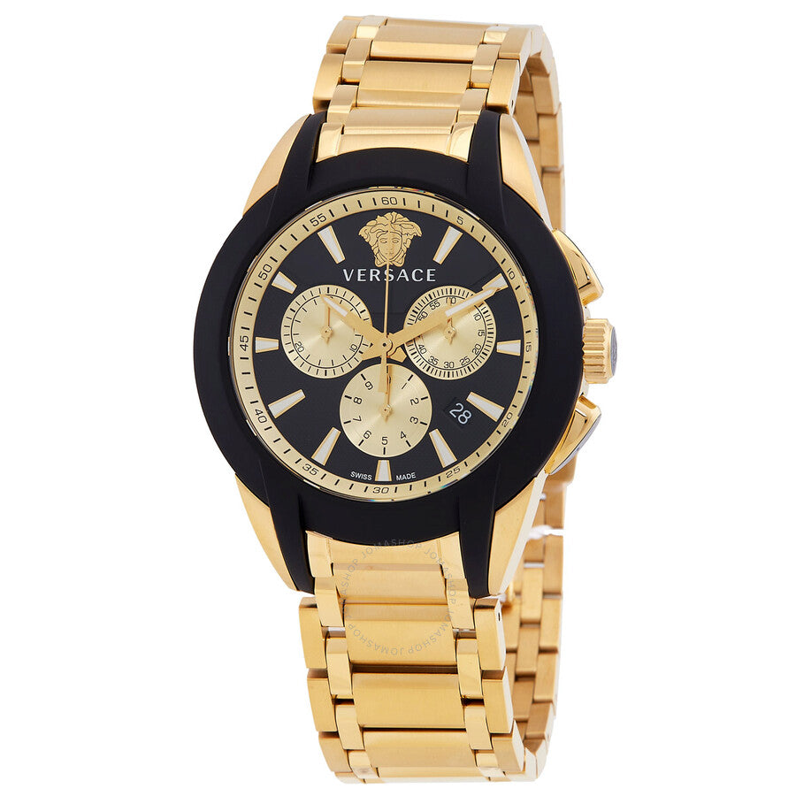 Versace Chronograph Quartz Black Dial Men's Watch VEM800524 - Dawson Watches