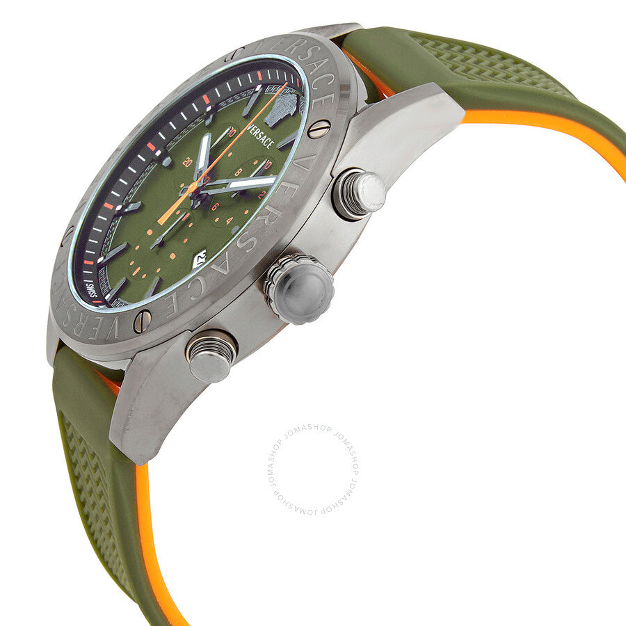 Versace V-Chrono Quartz Green Dial Men's Watch VEHB00319 - Dawson Watches #2