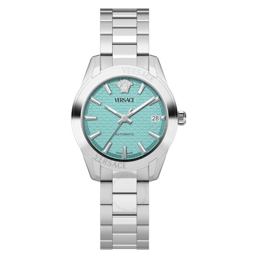 Versace Greca Classic Automatic Turquoise Dial Ladies Watch VESCA0324 - Dawson Watches